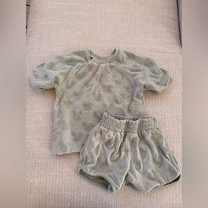 Disney Junior Mickey Mouse Embossed matching short sets light green color 4T